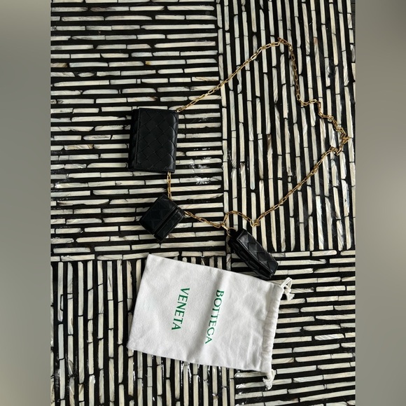 Authentic Bottega Veneta Nappa Intrecciato Card Case Wallet On Chain RETAIL$2500 - Picture 8 of 10
